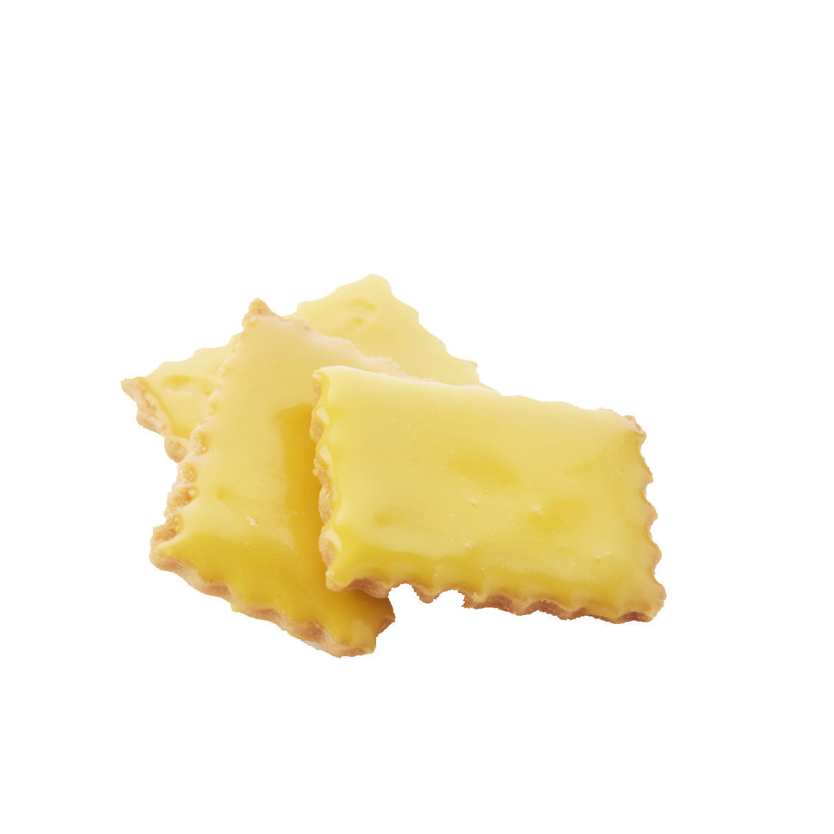 Zanddeegkoekje van DelRey met een laagje citroenglazuur / DelRey shortbread cookie topped with lemon glaze