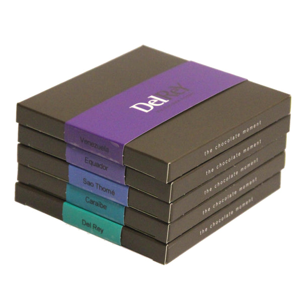 DelRey selectie van 5 verschillende fondant chocoladetabletten / DelRey selection of 5 different dark chocolate tablets