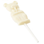 Lolly met beertje in volle chocolade. Verkrijgbaar in witte chocolade, melkchocolade of fondantchocolade. DelRey / Lollipop with bear in full chocolate. Available in white chocolate, milk chocolate or dark chocolate. DelRey