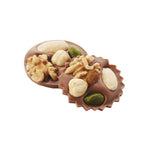 Del Rey dessert koekjes Melk-, fondant- en witte chocolade afgewerkt met amandelen, hazelnootjes, walnoten, rozijnen en pistachen / Del Rey dessert cookies Milk, dark and white chocolate finished with almonds, hazelnuts, walnuts, raisins and pistachios